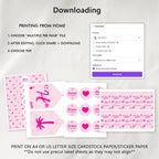 Editable Hot Pink Doll Summer Party Decorations, Pink Pool Party Package Birthday Bundle, Birthday Party Set Template Instant Download