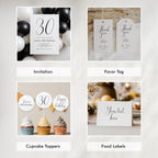 30th Party Decoration | 30th Birthday Bundle | Adult Minimalist Modern Decorations | Download 9176