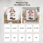 Racing Car Birthday Welcome Sign, Racing Car Birthday sign, Editable Template, Fast Car Theme Party decorations Instant download 5987