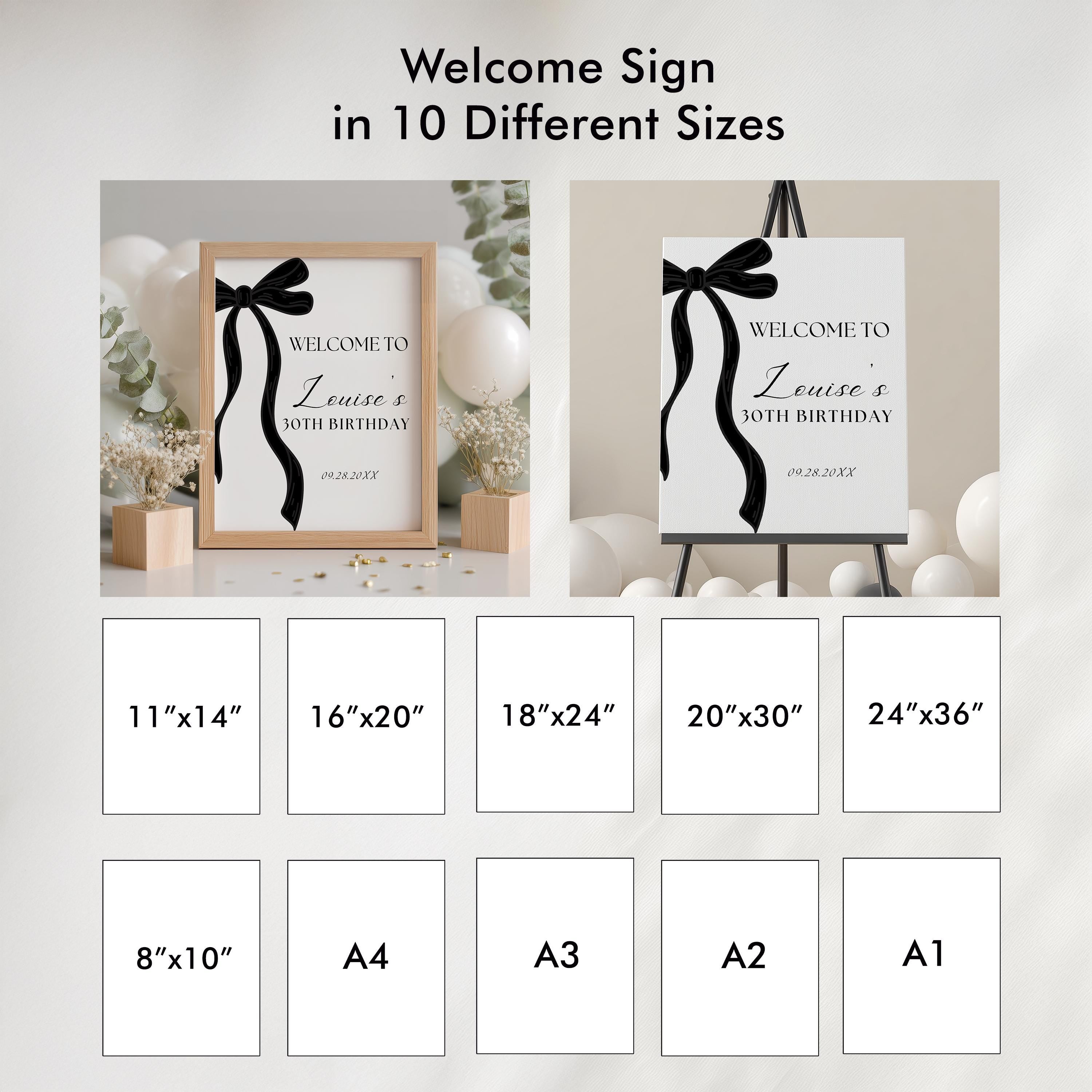 30th Party Decoration | 30th Birthday Bundle | Thirty Black Bow Minimalist Decorations | Download 9177