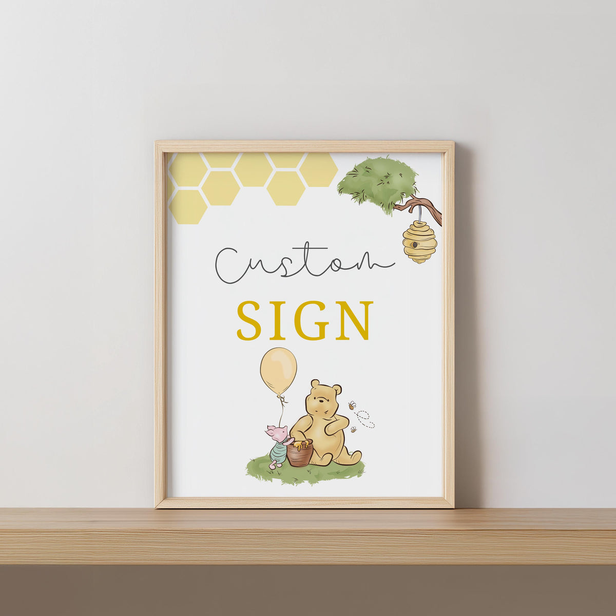 Winnie the Pooh Custom Sign, 8x10 Custom Label