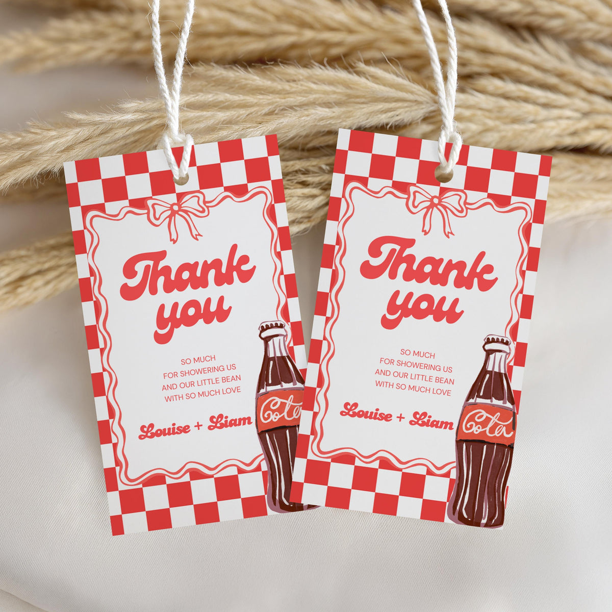Ready to pop Favor Tags, Soda Baby Shower Thank You Tags