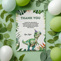 Editable Three Rex Thank You Card | Dinosaur Birthday Note Card | Three Rex Party Printable | Instant Download Templates 9014