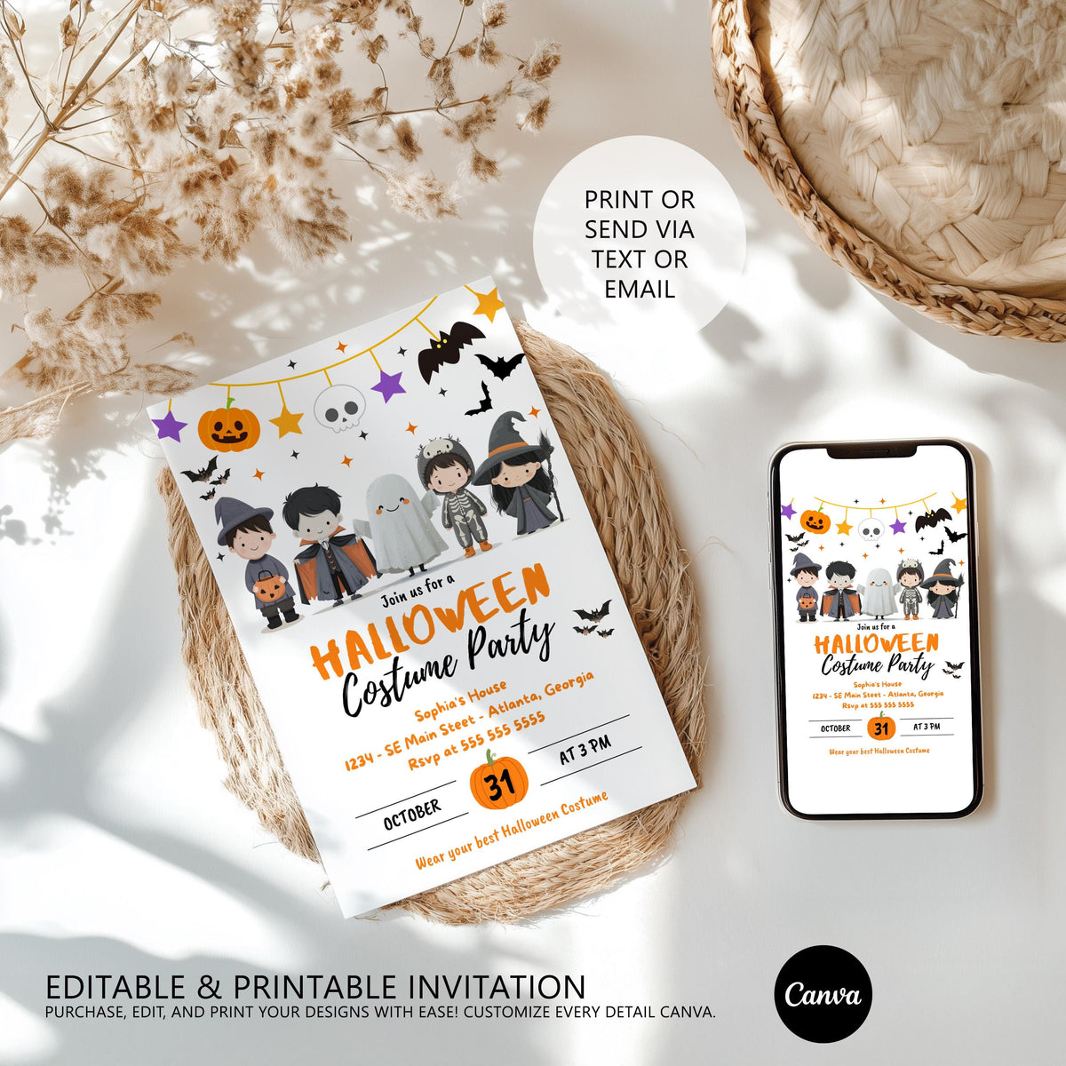 Halloween Costume Party Invitation, Spooktacular Party Invite