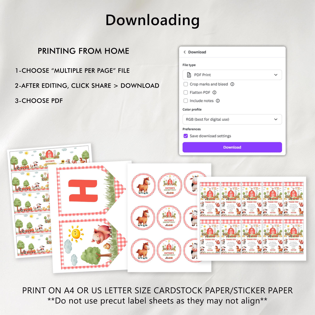 Editable Farm Barnyard Invitation Bundle Template, Farm Barnyard Welcome Custom Sign, Farm Barnyard label, Farm Barnyard party decor