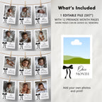 Black Bow Minimalist First Birthday Photo Banners, 1st Birthday Banner, Gender Neutral Cards 9174