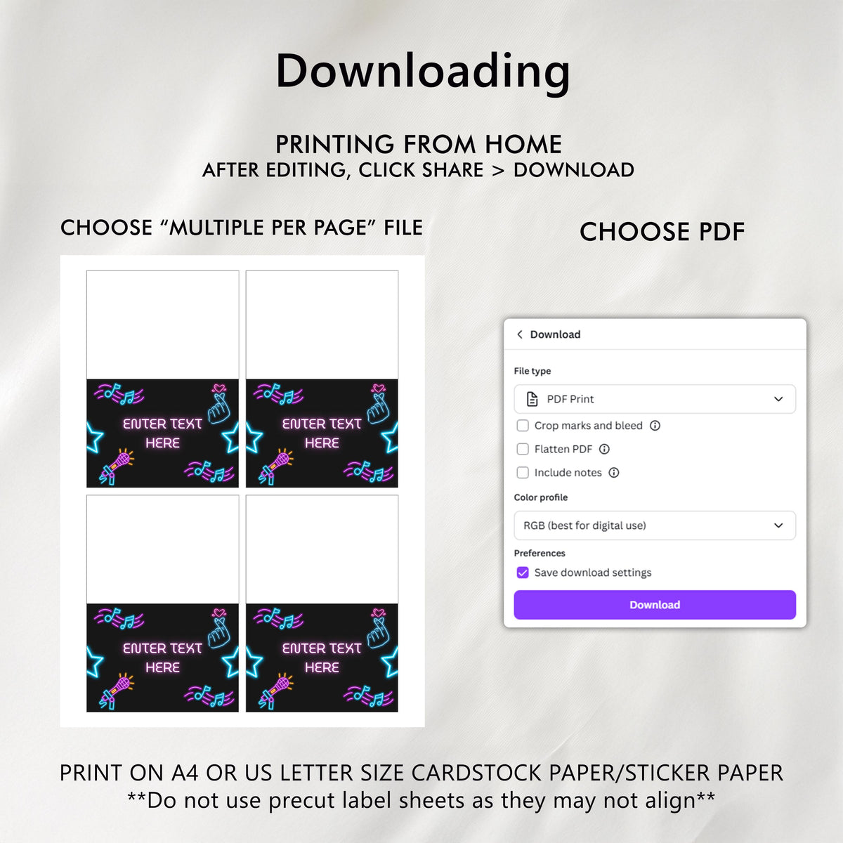 Editable K-pop Food Tags | Korean Pop Party Buffet Labels | Kpop Tent Cards | Printable Table Labels | Instant Download