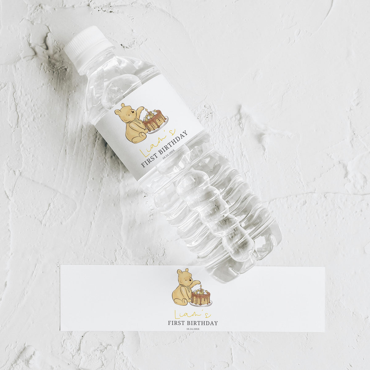 Winnie the Pooh Water Bottle Labels, Birthday Printable Bottle Label