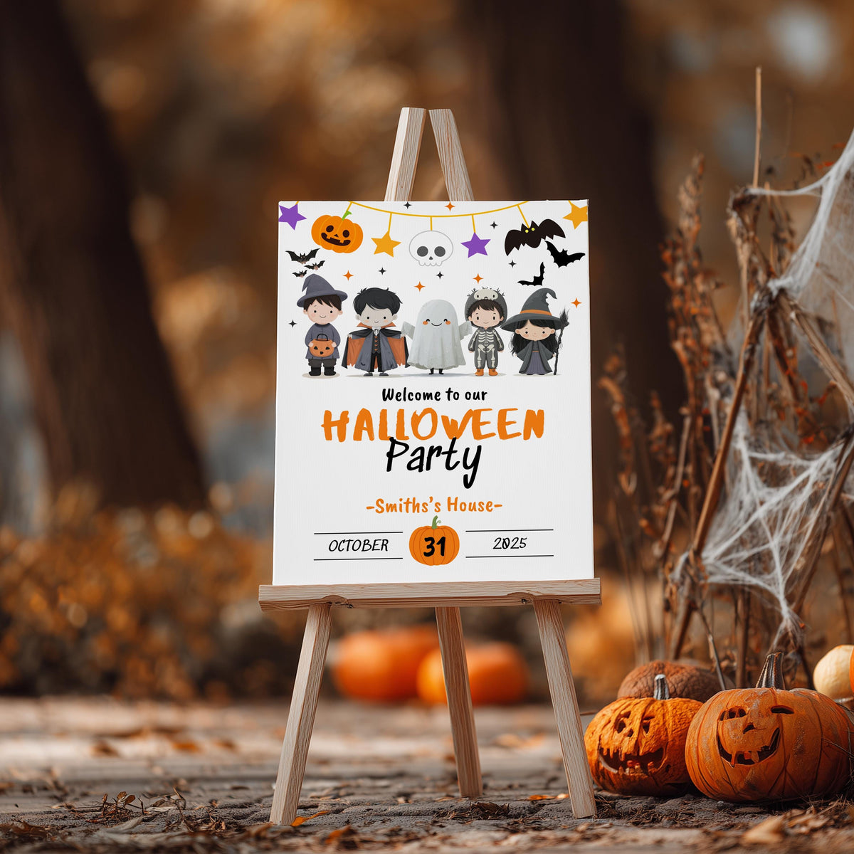 Halloween Costume Party Welcome Sign, Printable Template Download