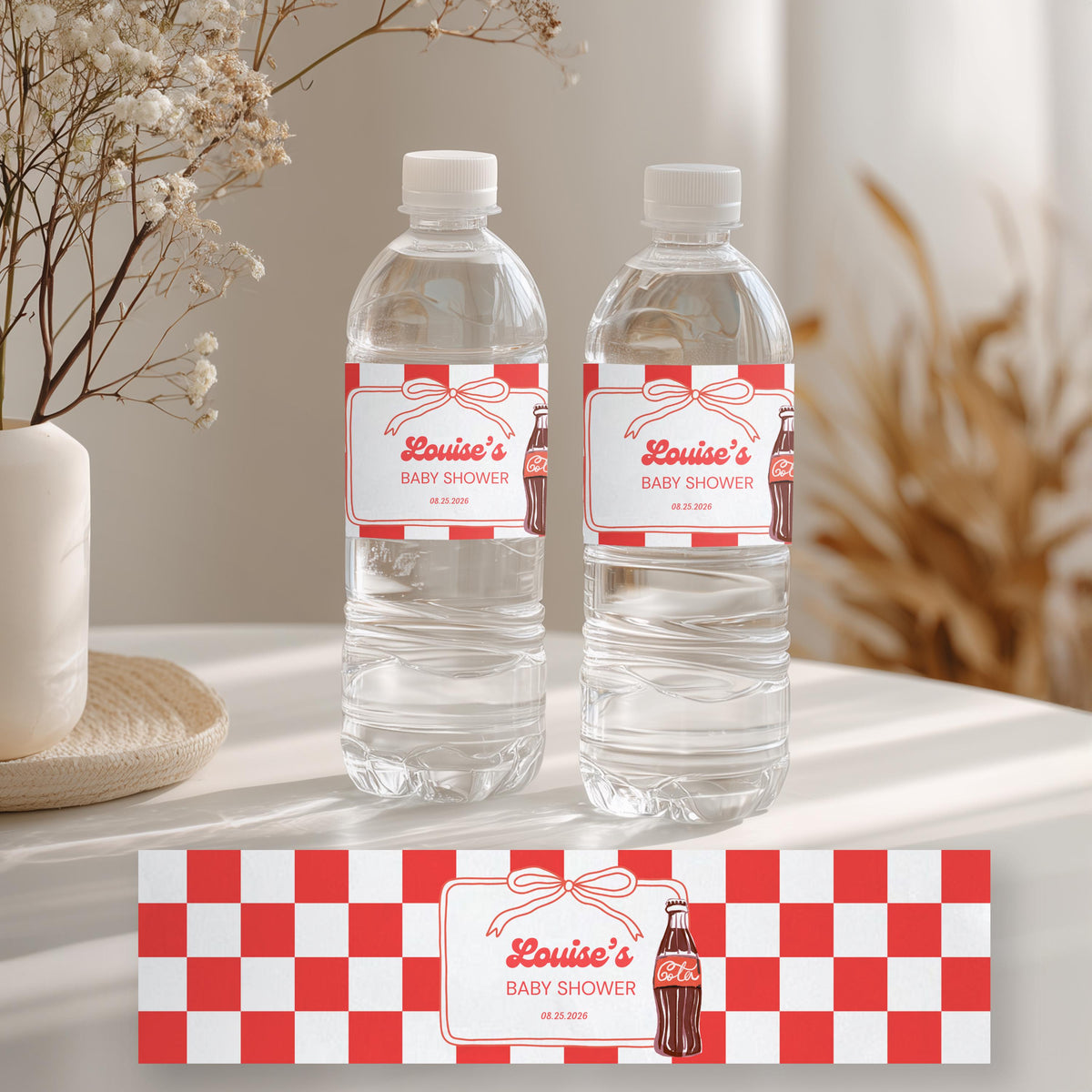 Ready to pop Water Bottle Labels, Soda Baby Shower Label