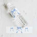 Blue Bow Water Bottle Labels, Blue Bow Birthday Water Label