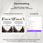 Editable Halloween Party Thank You Card | Instant Download Template