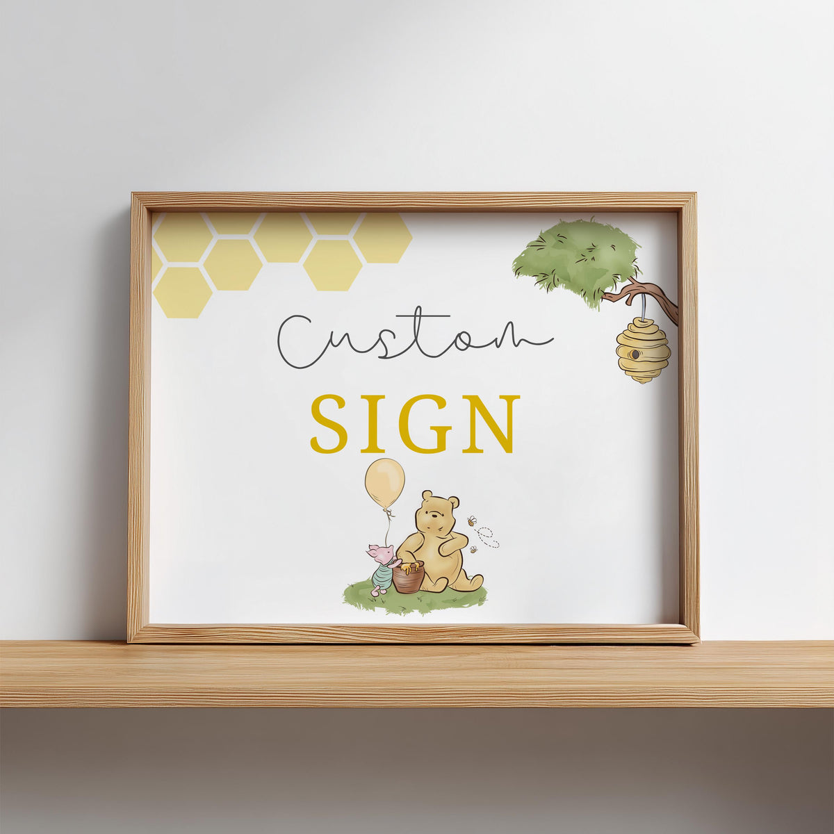 Winnie the Pooh Custom Sign, 8x10 Custom Label