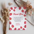 Two Sweet Thank You Card Template, Strawberries Card