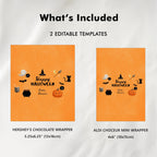 Editable Halloween Cute Costume Party Candy Bar Wrapper