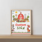 Farm Custom Signs, First Birthday Barnyard , 8x10 Sign, Printable 1st Signs