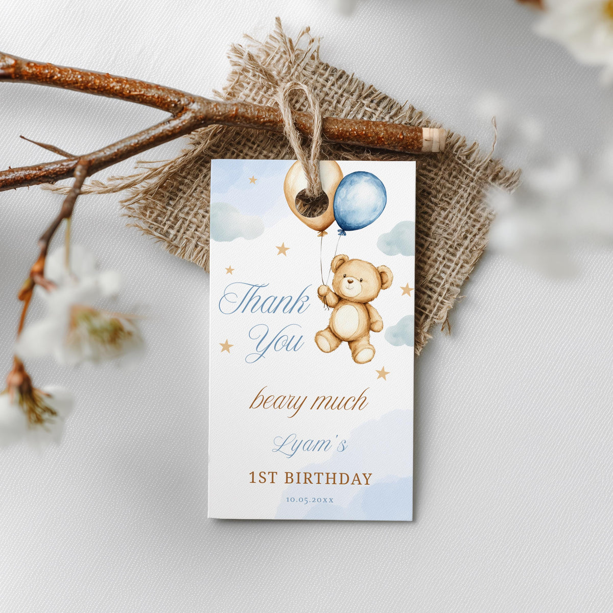 Beary First Birthday Invitation, Teddy  Bear Invite