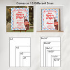 Ready to pop Baby Shower Welcome Sign, Retro Soda Template Party Signs