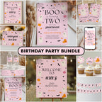 Pink Halloween Ghost Party Bundle: Editable Decorations (Digital Download)