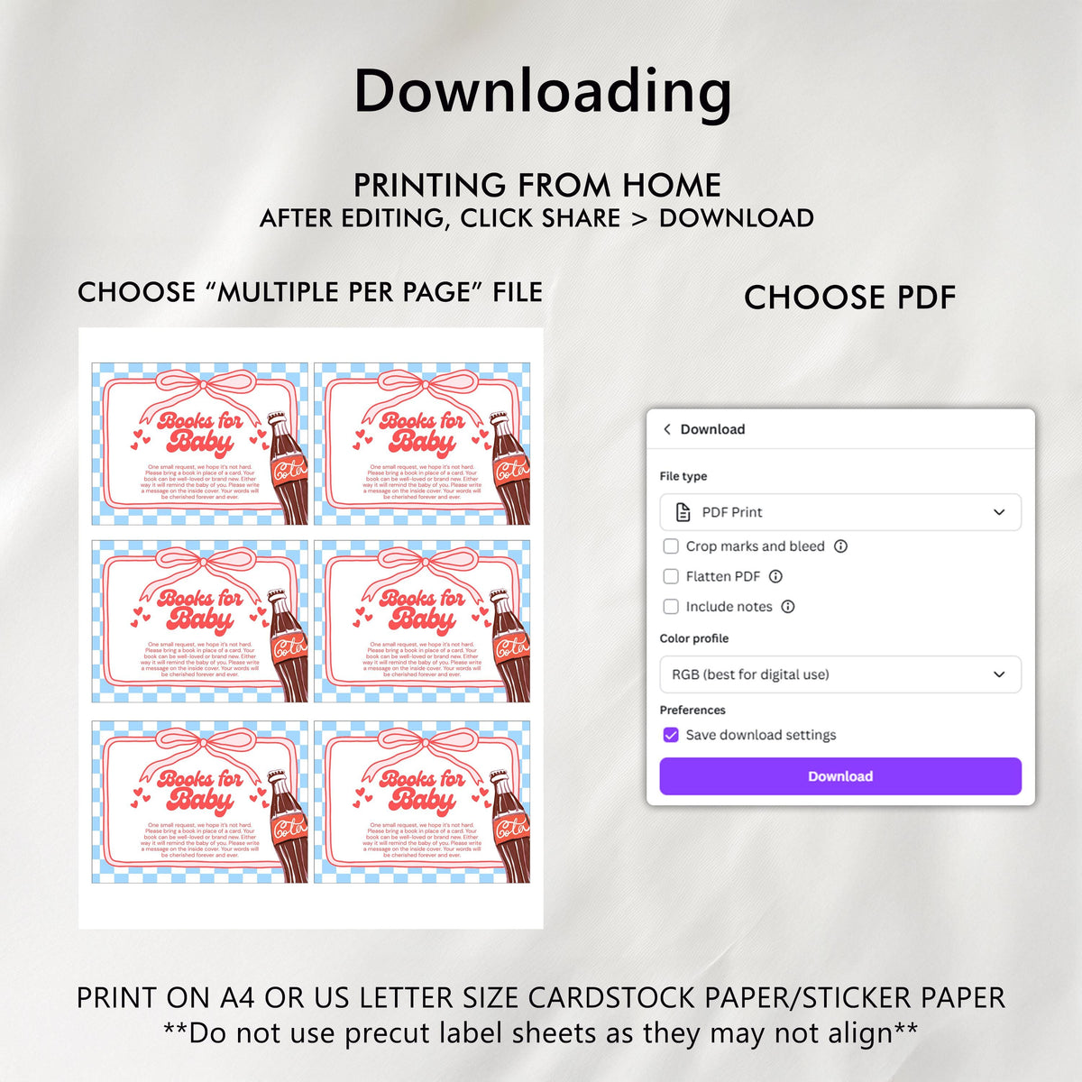Ready to pop Books For Baby Printable, Soda Baby Shower Book Request Cards