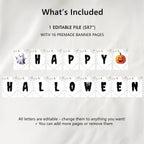 Happy Halloween Banner, Costume party Banner, Halloween Banner, Instant Download