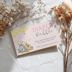Pink Winnie the Pooh Diaper Raffle Card, Printable Nappy Raffle Cards