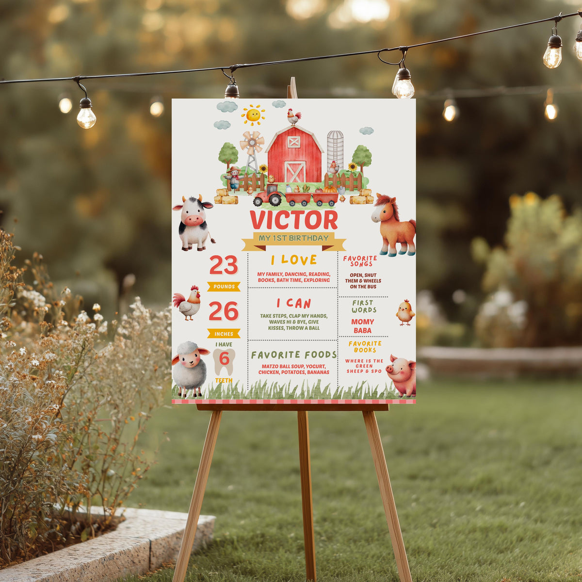 Farm Milestone Sign, Barnyard First 1st Birthday Milestone Board, Poster Printable
