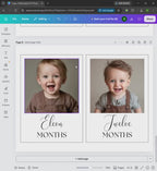 Minimalist First Birthday Photo Banner, 1st Birthday Photo Banner, Gender Neutral Photo Cards, Modern Monthly Milestone Photo Cards  9175