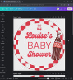 Ready to pop Baby Shower Cupcake toppers, Soda Party Cake topper